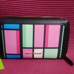 Vera Bradley Pink and Green Geometric Wallet